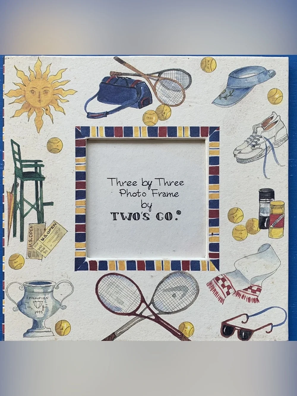 Vintage 90s Two's Company Tennis Theme Photo Frame Retro US Open NWT